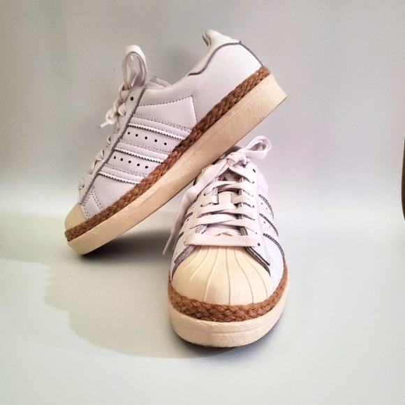 adidas Shoes - Adidas Superstar Sneakers Size 5 White Espadrille Trim